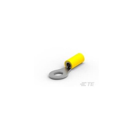 Te Connectivity Ring Terminal, M6 Stud Size, 10 AWG, 600 V, Vinyl, PVC Insulated, Yellow 342185-1